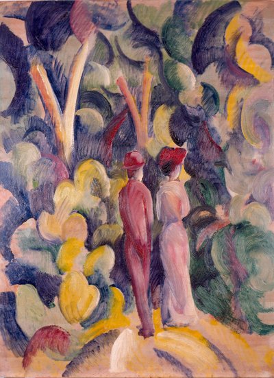 Couple sur le chemin forestier - August Macke